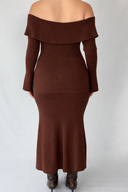 Off Shoulder Ribbed Knit Set